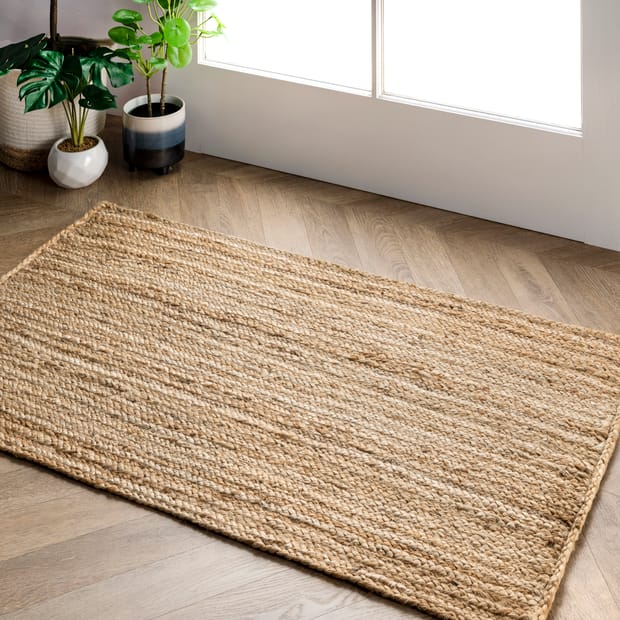 Jute Extra Braid Stitched Rugs in Natural buy online from the rug