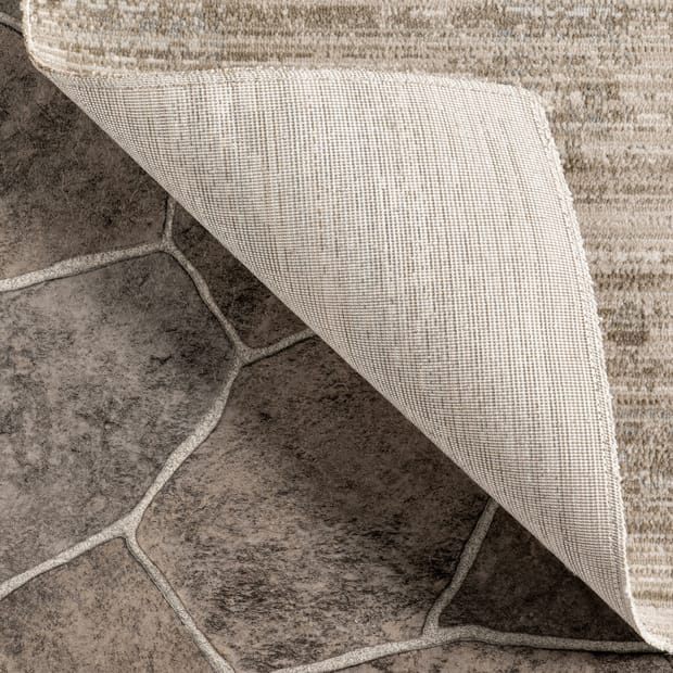 Beige Pergamon Anzlie Faded Washable Indoor/Outdoor rug - Outdoor Rectangle  6' 7 x 9' 4
