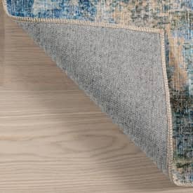 Blue Bleecker Street Abstract Washable Area Rug