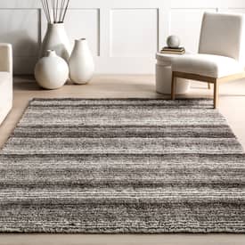 Keno Striped Shaggy Gray Multi Rug