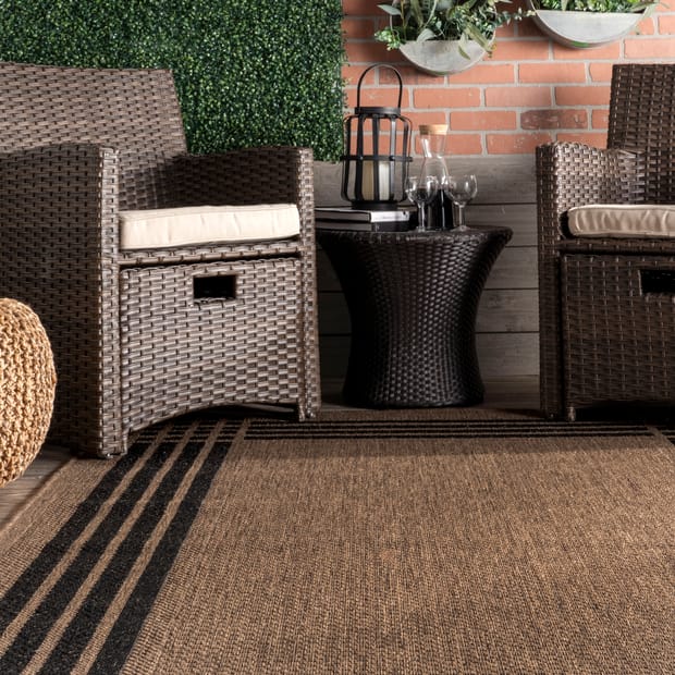 Hampton Bay Charcoal 2 x 3 Natural Weave Indoor/Outdoor Area Rug, Grey