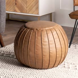 Faux leather shop ottoman pouf