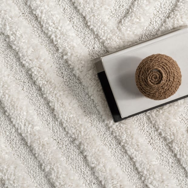 Spiral Circular Wool Rugs in Ivory buy online from the rug seller uk