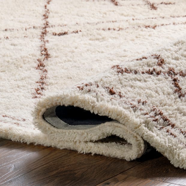 Handmade Rugs Beige Color Hand Knotted Area Tassel Carpets for Living Room  - Warmly Home