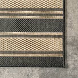 Lauren Liess x Rugs USA Romy Striped Indoor/Outdoor Charcoal Rug