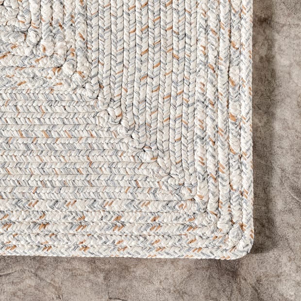Braided Outdoor Rug With Fringe Neutral/ivory - Threshold