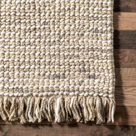 beige felted wool rug