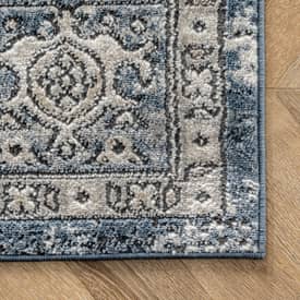 Caprona Bordered Medallion Blue Rug