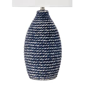 Alva 27-inch Ceramic Coiled Texture Table Lamp Blue Lamp