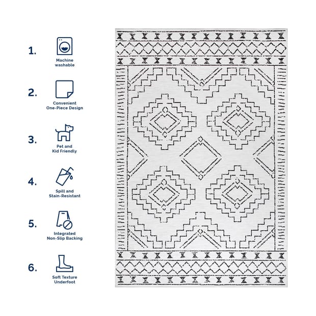 Havok Machine Washable Moroccan Style Area Rugs