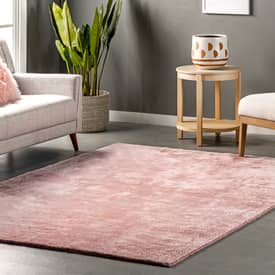 Cloudscape Washable Solid Shag Pink Rug