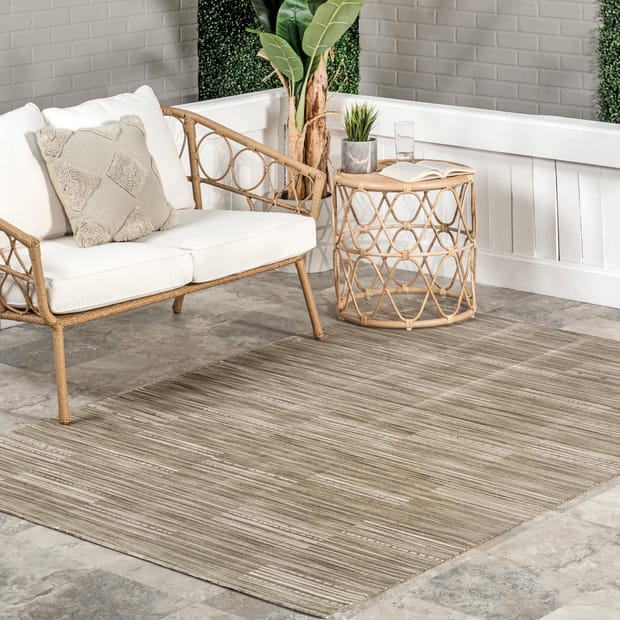 Beige Pergamon Shia Bordered Washable Indoor/Outdoor rug - Outdoor  Rectangle 9' x 12