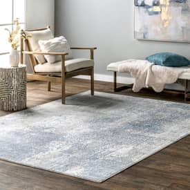 Blue Iris Textured Abstract Area Rug