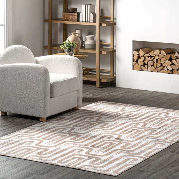 Greek Key Rug, Beige