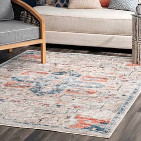 beige croix medallion area rug