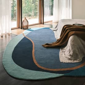 Prabal Gurung x Rugs USA Greenwich Abstract Wool Blue Multi Rug