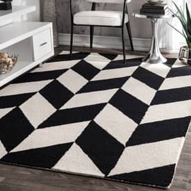 Black deals white rug