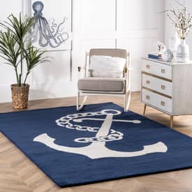 Tuscan Nautical Anchor Navy Rug   200MTVS41A 