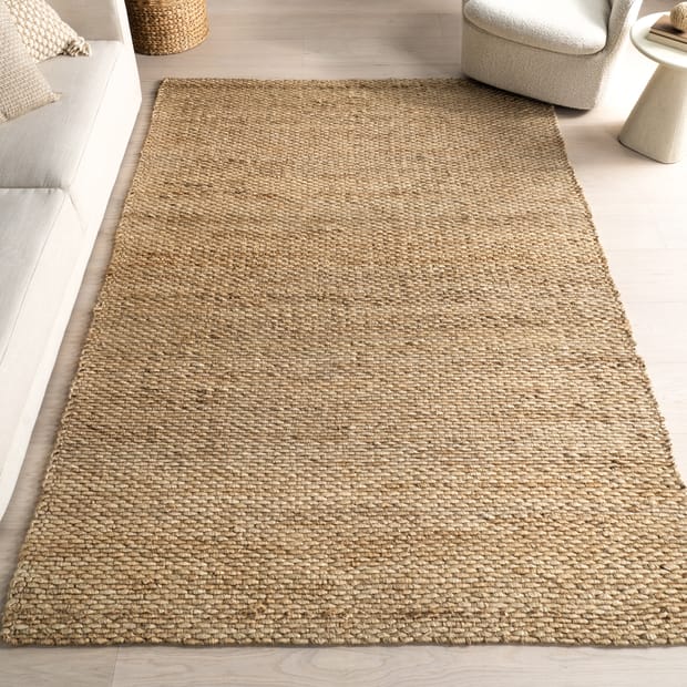 Oval Rug 100% Natural Jute Braided Style Carpet Modern Living Floor Area Rug
