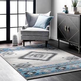 Bosphorus Navajo Border Aqua Rug