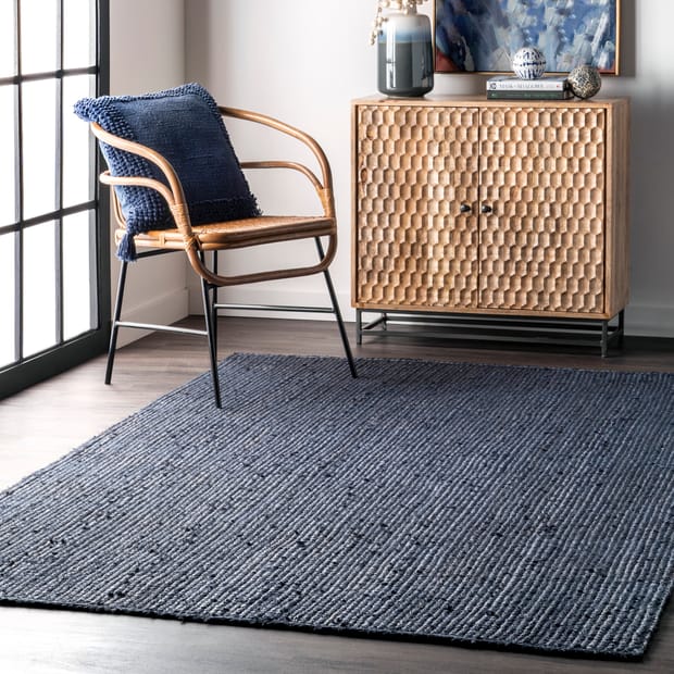 Responsibly Handcrafted Jute Braided Navy Rug