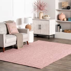 pink and beige rug