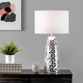 white mosaic table lamp