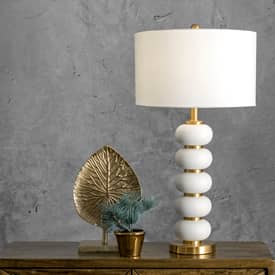 stacked smoked glass table lamp