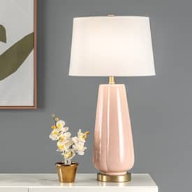 pink ceramic table lamp