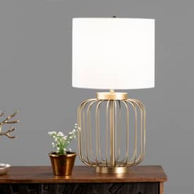 metal bird cage table lamp