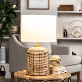 wicker basket table lamp