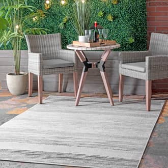 Gray Sherry Faded Stripes Indoor/Outdoor rug