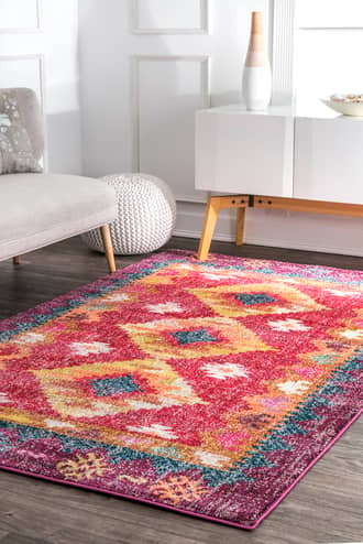 Pink Chroma Faded Diamond Totem rug