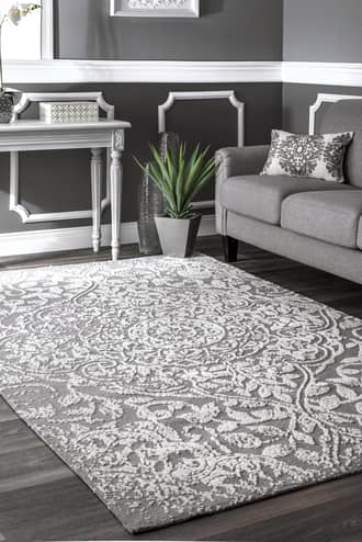 Gray Terrace Raised Medallion rug