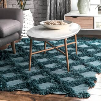 Green Pristina Shaggy Diamond Trellis rug