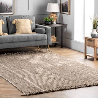 Natural Maui Jute Glen Check with Tassels rug