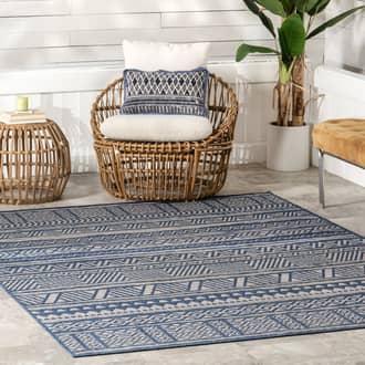 Photos - Area Rug Blue Striped Banded Indoor/Outdoor 8' x 10' rug Blue 200GBCB34F-8010