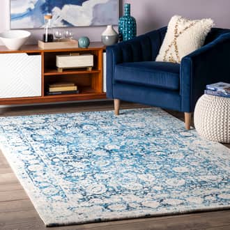 Blue Aerial Decorative Plumes rug - Traditional Rectangle 5' x 8'