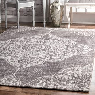 Gray Sombre Medallion rug - Traditional Rectangle 5' x 8'