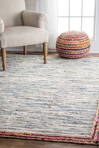 Light Blue Gilda Braided Rag rug