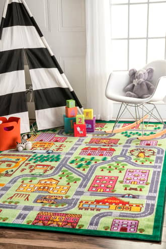 Multi Playroom City Neighborhood rug