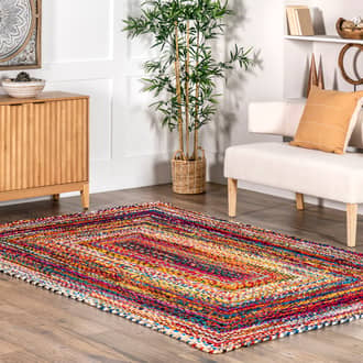 Photos - Area Rug Multicolor Bohemian Chindi Braided 3' x 5' rug Multicolor 200MGNM04A-305
