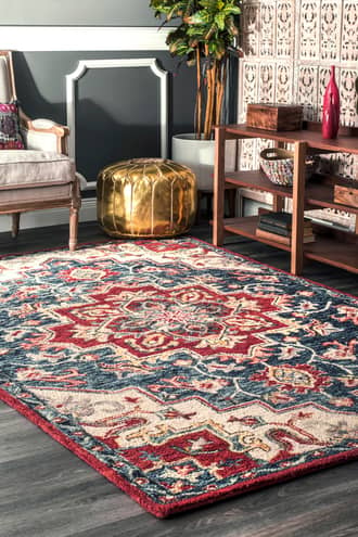 Multi Tikal Royal Floral Medallion rug - Traditional Rectangle 4' x 6'