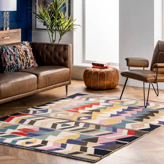 Photos - Area Rug Multicolor Wool Geometric 8' 6" x 11' 6" rug Multicolor 200MJAH02A-860116
