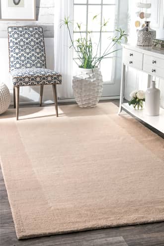 Beige Simplicity Solid Border rug