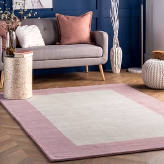 Baby Pink Simplicity Solid Border rug