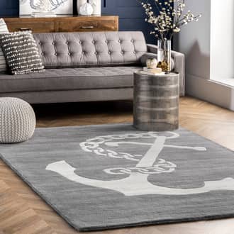 Gray Tuscan Nautical Anchor rug