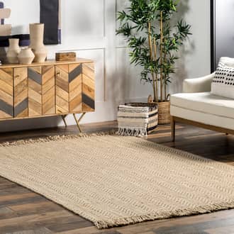 Photos - Area Rug Natural Jute Wavy Chevron With Tassel 3' x 5' rug Natural 200NCNT01A-305