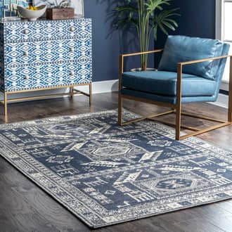 Navy Auruma Saharan Temple rug