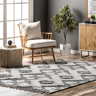 Gray Lenore Lucia Textured Aztec Trellis rug